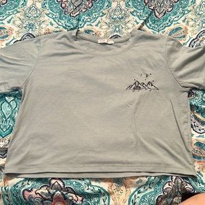 Light Blue Crop top Mountain detail